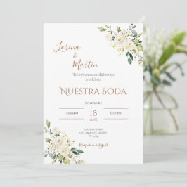 Sage Green Floral wedding invitation in Spanish Einladung