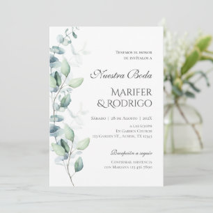 Sage Green Flores Hochzeitseinladung Einladung