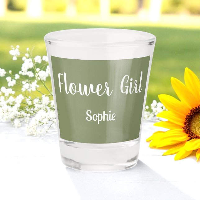 Sage Green Flower Giro Bridesmaid Schnapsglas (Von Creator hochgeladen)