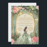 Sage Green Forest Princess Floral Spanisch 15 Años Einladung<br><div class="desc">EDITABLE Sage Green Forest Prinzessin Floral Spanisch 15 Años Einladung Elegant Sage Green Princess Kleid Rosa Blumengoldwald Mis Quince Einladung Quinceanera 15 Anos,  16. Geburtstag Gold Schmetterling</div>