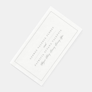 Sage Green Formal Calligraphy Elegant Gerahmt Serviette