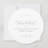 Sage Green Formal Classic Calligraphy Round Foto