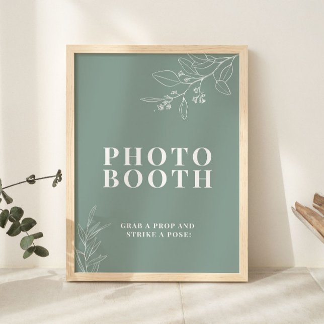 Sage Green Foto Booth Wedding Sign Poster (Von Creator hochgeladen)