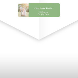 Sage green Foto Hochzeit Rücksendeadresse