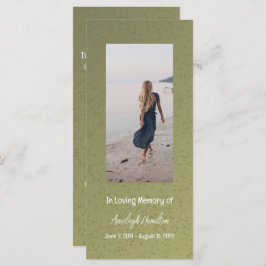 Sage Green Foto Prayer Card Sympathiekarte