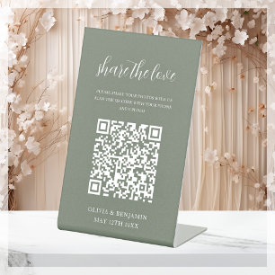 Sage Green Freigabe der Liebe QR Code Sockelschild