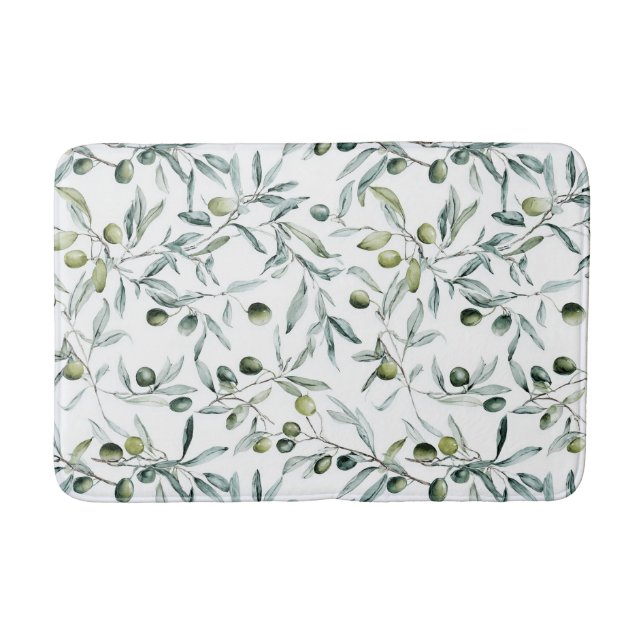 Sage Green French Country Olive  Badematte (Vorderseite)