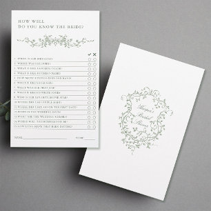 Sage Green French Viktorianisch Brautparty Game