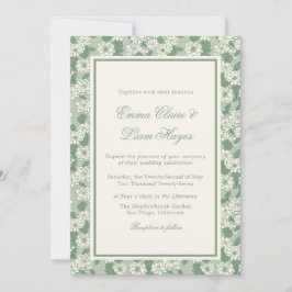 Sage Green Garden Chinoiserie Wedding Invitation Einladung