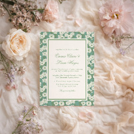 Sage Green Garden Chinoiserie Wedding Invitation Einladung