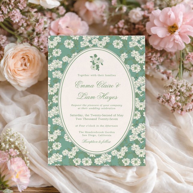 Sage Green Garden Chinoiserie Wedding Invitation Einladung (Von Creator hochgeladen)