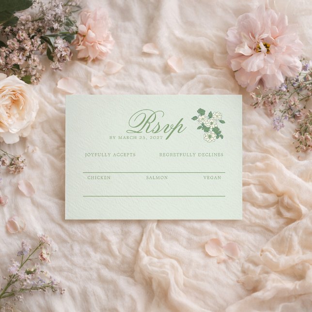 Sage Green Garten Hochzeit RSVP Antwortkarte Begleitkarte (Von Creator hochgeladen)