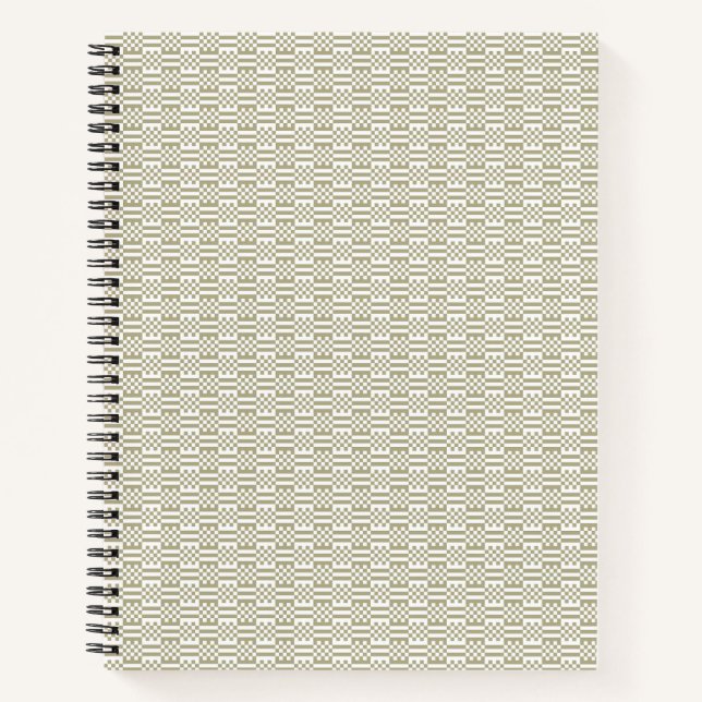 Sage Green Geometric Minimalist Pattern Notebook Notizbuch (Vorderseite)