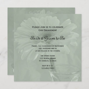 Sage Green Gerber Daisy Engagement Party Einladung