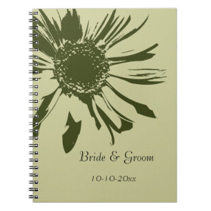 Sage Green Gerbera Blume Notizblock