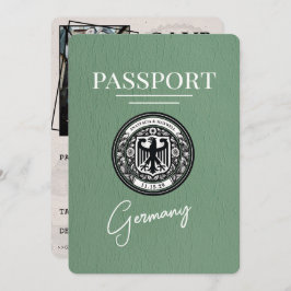 Sage Green Germany Passport Save the Date
