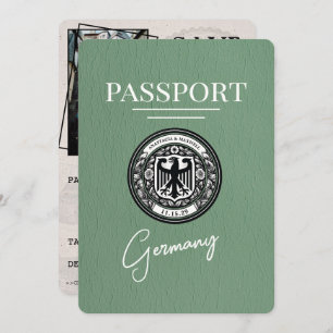 Sage Green Germany Passport Save the Date
