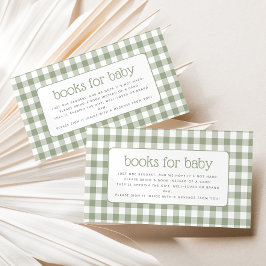 Sage Green Gingham Baby Showbuchanfrage Begleitkarte