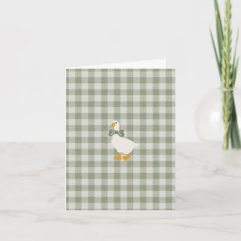 Sage Green Gingham Buffalo Check Baby Shower  Karte