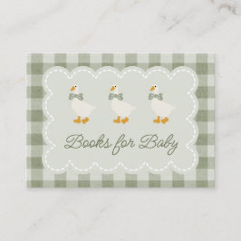Sage Green Gingham Buffalo Check Baby Shower Linen Begleitkarte
