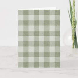 Sage Green Gingham Buffalo Check Linen Texture  Karte