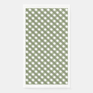 Sage Green Gingham Gemustert Serviette
