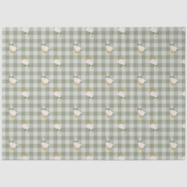 Sage Green Gingham Goose Buffalo Check Baby Shower Seidenpapier