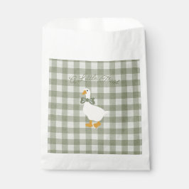 Sage Green Gingham Goose Buffalo Check Treat Bag Geschenktütchen