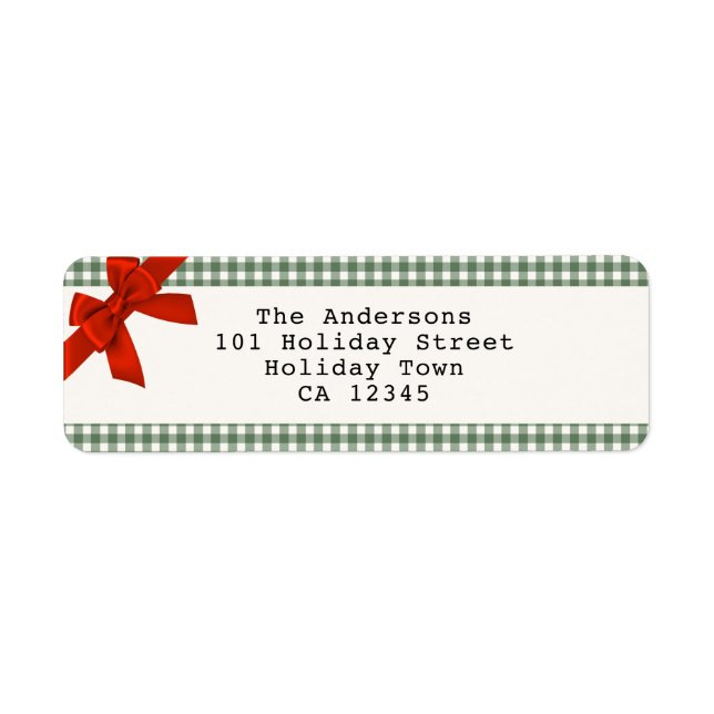 Sage Green Gingham Plaid Christmas (Vorne)