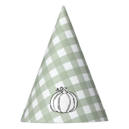 Sage Green Gingham Pumpkin Partyhütchen