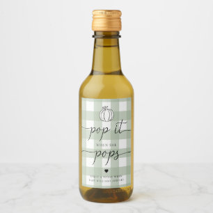 Sage Green Gingham Pumpkin Pop It, wenn sie Pop Weinetikett