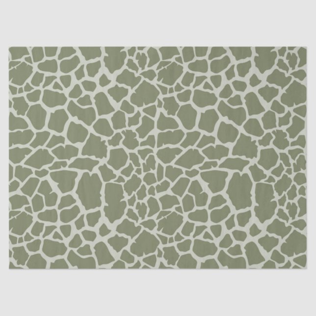 Sage Green Giraffe Print Seidenpapier (Vorderseite)