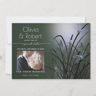 Sage Green Glow Save the Date Mondlicht Dragonfly Einladung