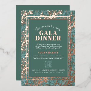 Sage green gold botanica Muster Gala-Dinner Folieneinladung