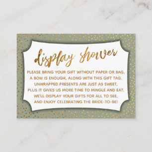 Sage Green & Gold Confetti Display Showkarte Begleitkarte