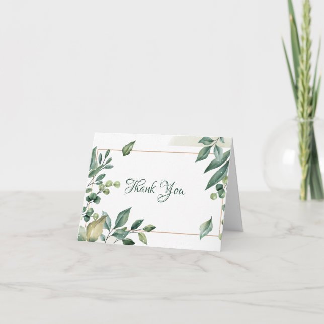 Sage Green Gold Gerahmt Danke (Vorderseite)