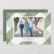 Sage Green & Gold Gingham Kariert Foto