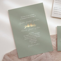 Sage Green Gold Lovebirds Hochzeit