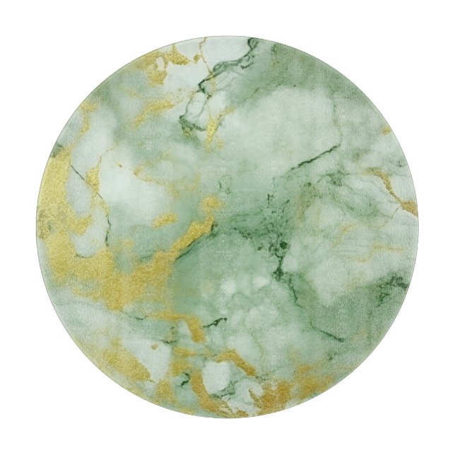 Sage Green Gold Marmor Schneidebrett (Vorderseite)