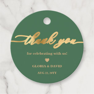 Sage Green Gold Vielen Dank Gastgeschenk Hochzeit  Geschenkanhänger