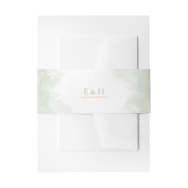 Sage green gold watercolour elegant wedding einladungsbanderole