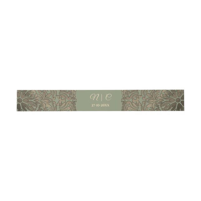 Sage Green Gold Wedding Bly Band Eleganter Luxus (Flach)