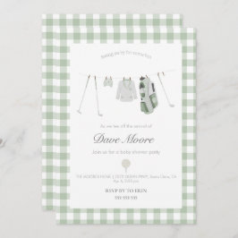 Sage green Golf Baby Dusche Party Einladung