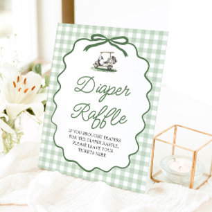Sage Green Golf Bow Babyparty Toilettenpapier-Raff Sockelschild
