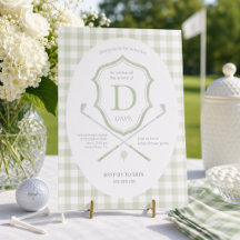 Sage Green Golf Club Babydusche Einladung