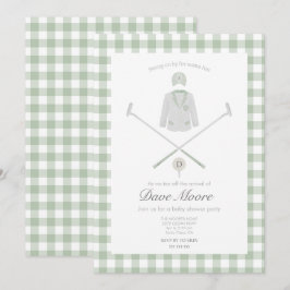 Sage Green Golf Thema Babydusche Einladung