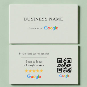 Sage Green Google Bewertungs-QR-Code Spa Salon Visitenkarte