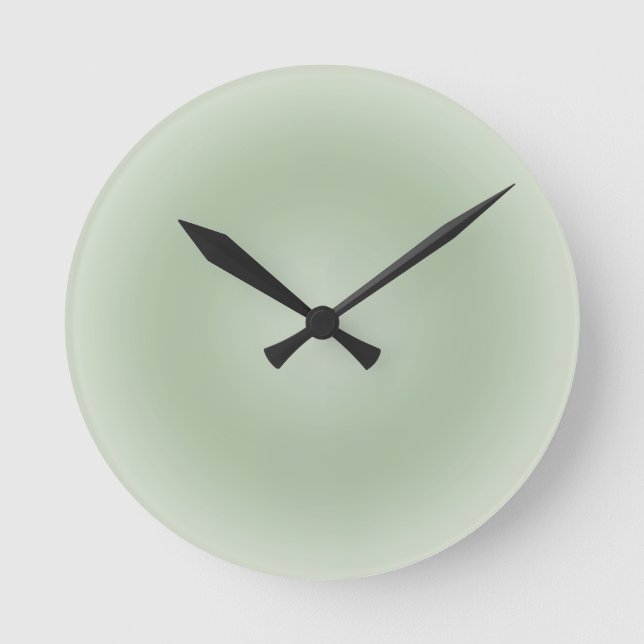 Sage Green Gradient Aura Runde Wanduhr (Vorderseite)