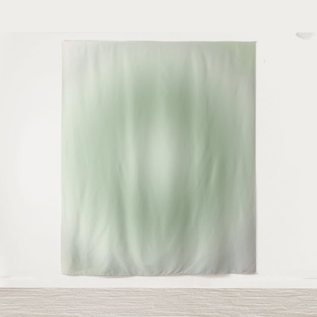 Sage Green Gradient Aura Wandteppich (Vorderseite)