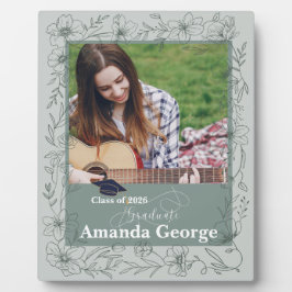 Sage Green Graduation Photo Keepsake Class of 2026 Fotoplatte